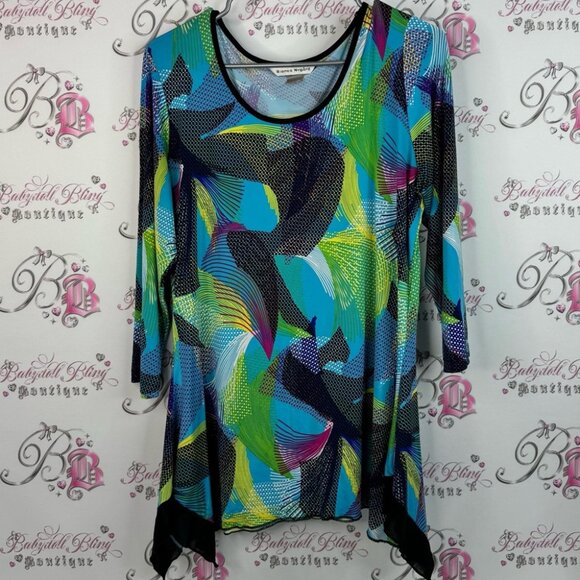 Peter nyguard blouse swirls luxury multicolor  Abstract Women's Top - Picture 1 of 11
